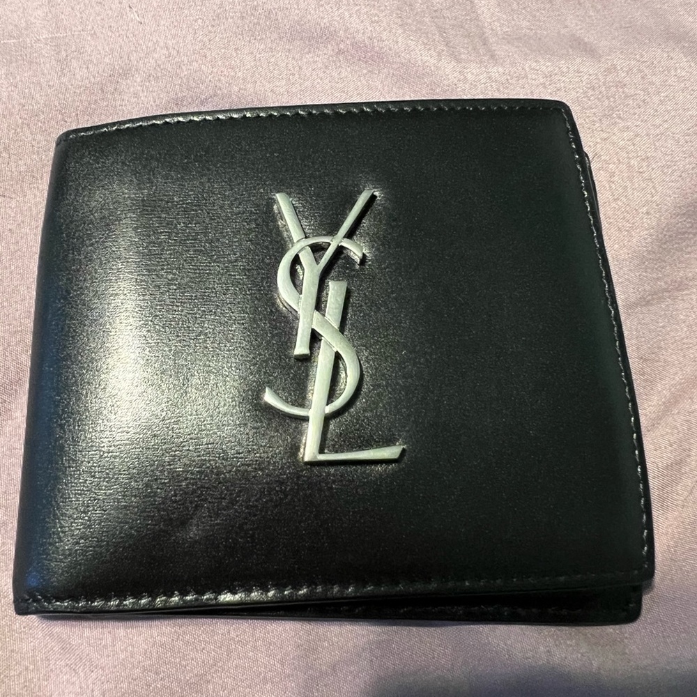 Saint Laurent Men's Cassandre Box Monogram Leather Bifold Wallet